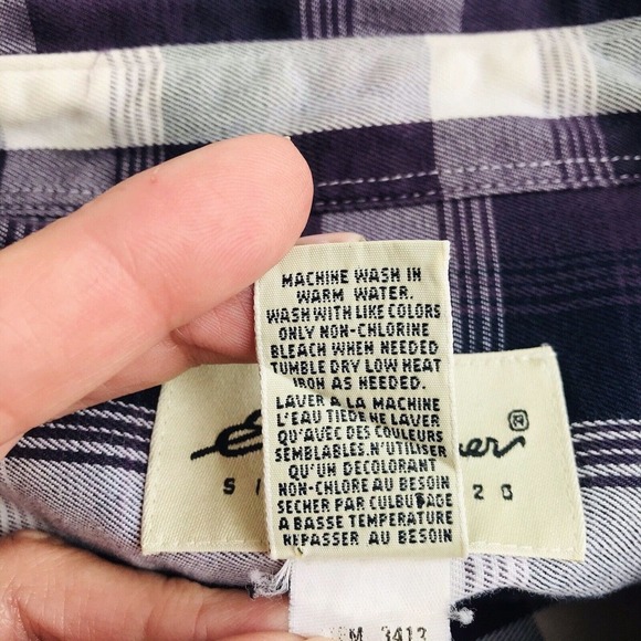 EDDIE BAUER Shirt Mens XL Button Down Relaxed Fit Plaid Long Sleeve 100% Cotton - Picture 5 of 9